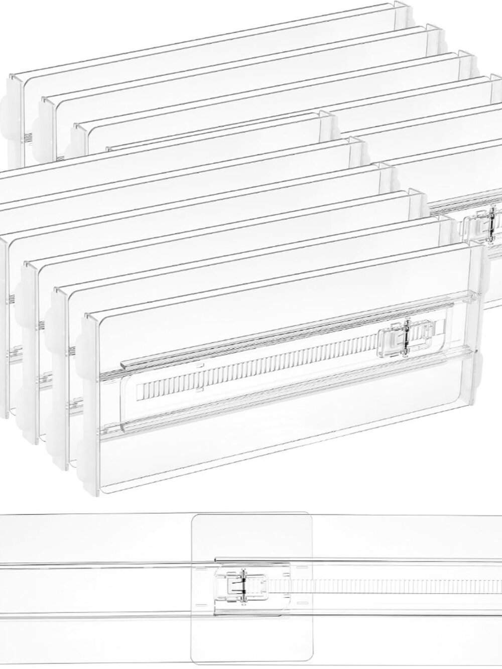 12 Pack Drawer Dividers for Clothes, 4" High 10.2"-16.5" Adjustable Expandable D